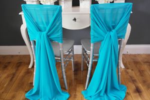 New Arrvail ! 40pcs Turquoise Chair Sashes for Wedding Event &Party Decoration Chair Sash Wedding Ideas Chiffon