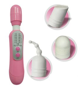 12 hastigheter vibrerande g-spot vibratorer med 3 huvud kroppsmassager kvinnor sexleksaker sexprodukt för kvinnor jjd2346
