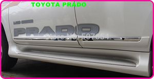 Free shipping! High quality 4pcs car side door protectoion strip,decoration scuff plate for TOYOTA Land Cruiser Prado 2700 4000 2014-2016