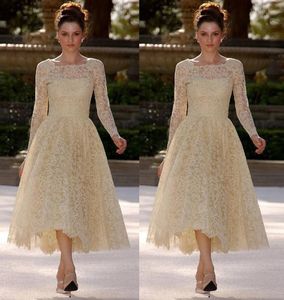 2016 Elegant Moder av bruden Lace Klänningar A-Line Half Sleeve Tea-Long Lady Evening Party Gowns Robe de Mere de Marie D041