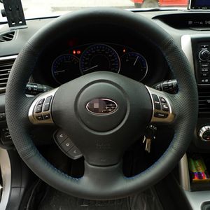 Чехол для SUBARU FORESTER, старая модель, чехол на руль, натуральная кожа, сделай сам, автомобильный Стайлинг, ручное шитье, чехлы на руль