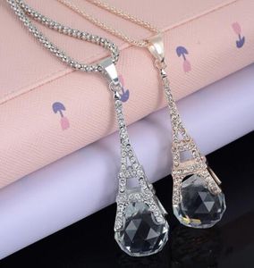 Mode torn halsband kristall rhinestone boll hänge långkedja tröja halsband kvinnor smycken