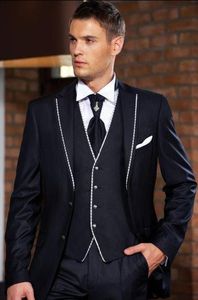 Moda Groom Dress Best Męskie Garnitury i Biuro męskie Stuffed Profesjonalny garnitur (Kurtka + spodnie + krawat + kamizelka)