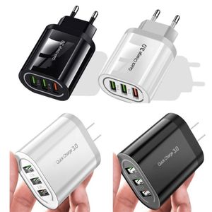 4.8Aクイ​​ックチャージャーQC 3.0 EU US Wall Chargers Power Adpater iPhone 7 8 x 10サムスンS9 S10 HTC Android電話タブレットPC