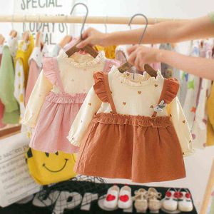 0-3 anos meninas meninas outono vestido novo bebê roupas infantil de mangas compridas vestido bebê menina ocidental g1129