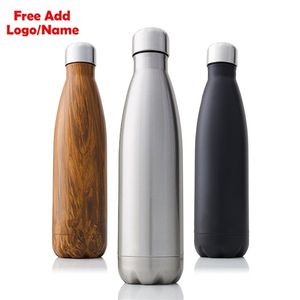 Free Custom name Double-wall Insulated Vacuum Flask Stainless Steel Heat Thermos For Sport Water Bottles Portable Thermoses 211029