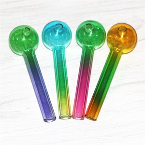 10 cm Pyrex Vetro Bruciatore di olio Tubo Grossisti Tabacco Dry Herb Bowls Colorful Maniglia Bruciatori di vetro Tubo di vetro Tubi fumatori Catchers Ash Catchers