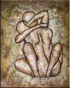 Naked Love Oil Malowanie na płótnie Dekoracje Home Ręczniki / HD Print Wall Art Picture Dostosowywanie jest dopuszczalne 21050811