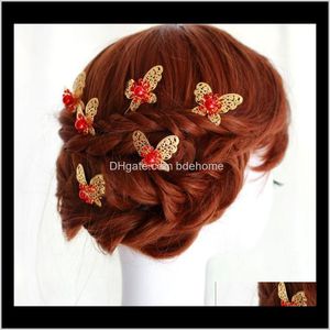 Drop Delivery 2021 Fashion Jewelry Top Selling Elegant Bridal High Quality Wholesale Custom Butterfly Hairpins Hair Clip Nvblb