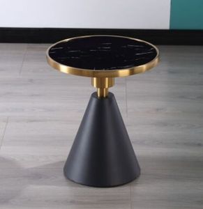 Living Room Furniture Contemporary design Round Gold stainless steel Marble top Bistro Coffee table Pub for hotel Club Cafe