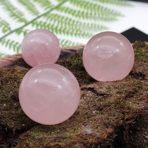 Natural Powder Crystal Raw Ore Home Office Placement Feng Shui Energy Degaussing Spherical Stone Ornament Gift