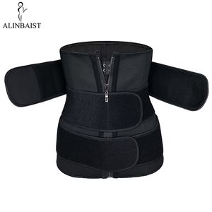 Slim Belt för kvinna Korsett Trimmer Cincher Body Shaper Slimming Waist Trainer Bodi Shapewear 3 Strap Long Torso 220125