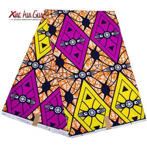 Balmumu Afrika Kumaş Mor Elmas Kontrol Ankara Stil Güzel Polyester 6 Yards Dik Dikmek Bazin Riche Kadınlar Draped Üst ve Etek FP6406 210702