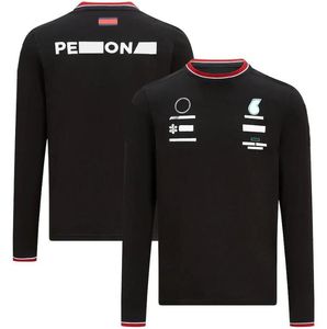 2021 Nouvelle équipe de course F1 Racing costume T-shirt à col rond à manches longues Polyester Séchage rapide Hommes et femmes personnalisables
