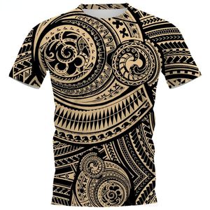 T-shirt T-shirt Viking Polynesian Tattoo Stil 3D Utskrift Kortärmad Pullover Kvinnors Harajuku Casual Topunisex