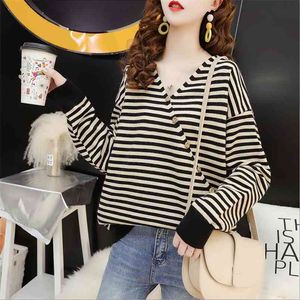 Spring Arrival Kobiety Lady Striped Jumper Sweter Pullover Topy Sprzedaż damska Damskie Ciepłe Krótkie Swetry 210427