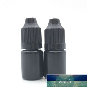 Leere 5 ml weiche Kunststoff-Nadelflasche, schwarze PE-Tropfflaschen mit kindersicherem Verschluss, E-Flüssigkeitsfläschchen, 10 Stück