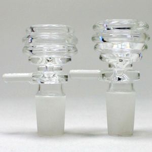 Transparent Smoking 14MM 18MM Male Joint Glass Funnel Bowl Filter Replaceable Portable Non-slip Handle Dry Herb Tobacco Oil Rigs Bongs Silicone Hookah DownStem Tool