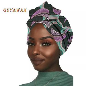 Afrikansk mode Headwrap Kvinnor Wax Tyg Traditionell Headtie Scarf Turban Black Headwrap Kvinnors Turban Etniska Kläder