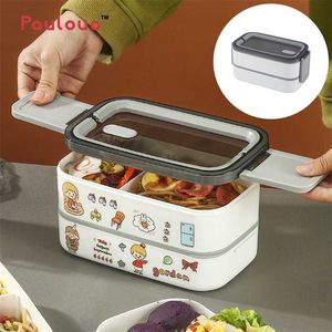 Lunch Box Contenitore termico per alimenti Bento Box Contenitore per il pranzo sicuro per microonde Contenitore per alimenti per bambini della scuola Contenitore per il pranzo per bambini con scomparti 211108