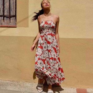 Jastie Heatwave Printed Maxi Dress Women Crisscross Straps Square Neck Sleeveless Summer Dresses Boho Casual Beach Sundress 210419 on Sale