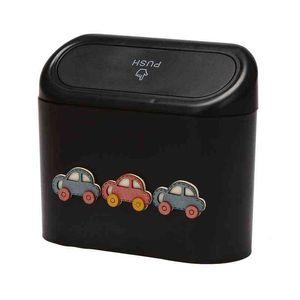 Car Trash Bin Storage Box Square Pressing Type Rash Can Can Auto Wnętrza Akcesoria Domowe Mini Schowek Kosz Na śmieci Can W220312