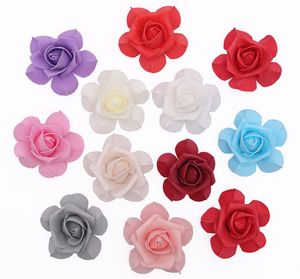 200 PZ 9 Colori DIA 7 CM PE Teste di fiori di rosa artificiale per la decorazione di nozze fai da te bouquet di fiori arco palla di fiori