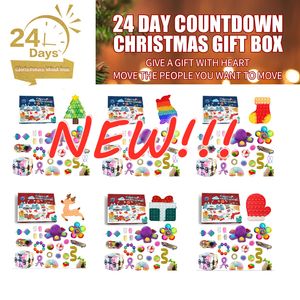 NEW!!! 24pcs Fidget Toys Pack Mystery Box Advent Calendar Surprise Christmas Gift Box Antistress Simple Dimple Novelty Gifts