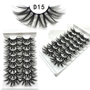 8 Pairs / Set 25mm 5d Faux Vizon Kirpik Göz Makyaj Yanlış Lashes Yumuşak Doğal Kalın Sahte Kirpik Uzatma 5 Setleri