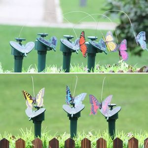 Energia solare Danza Mosche Farfalle Decorazioni da giardino Vibrazione svolazzante Mosca Colibrì Uccelli volanti Cortile Giocattoli divertenti WLL668