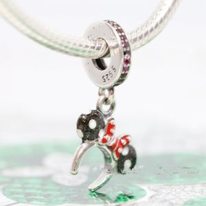 Authentic Pandora Sterling Silver Disny Glitering Mini Mouse Ears Hair band Dangle Charm fit European loose bead bracelet Jewelry C01