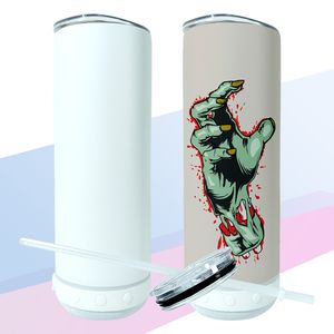 20oz sublimação de tumblers retos com alto-falante sem fio para música de aço inoxidável inteligente Spary impermeável copo lustroso de parede portátil garrafa isolada