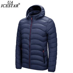 UIACTESTAR 브랜드 겨울 따뜻한 후드 파카 남자 자켓 코트 패션 캐주얼 스프링 재킷 남성 Windproof 지퍼 포켓 남자 파크 210819