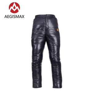 AEGISMAX 95% 화이트 거위 다운 남성 바지 초경량 야외 여행 캠핑 하이킹 방수 따뜻한 바지 800FP Thicken