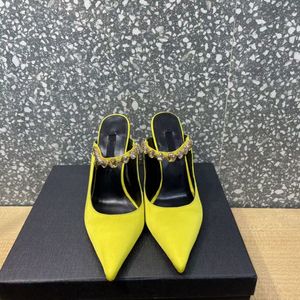 Scarpe eleganti importate di alta qualità sandali da donna in seta tacchi alti els designer di lusso cintura da viaggio con diamanti inclinata 11 cm donna matrimonio 35-42