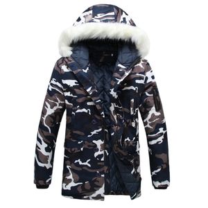 Sale Designers Winter Hooded Velvet Menss Parka Jacket Windbreaker Camouflage Thick Windproof Coat Mens Warm Males Medium-long Military Park