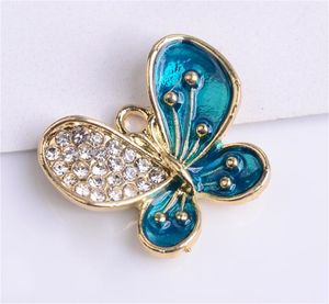 Factory Shiny Enamel Butterfly Pendants for Nail Art Shoes charm Jewelry Making Crafting Charms Necklaces Bracelets Handmade Finding