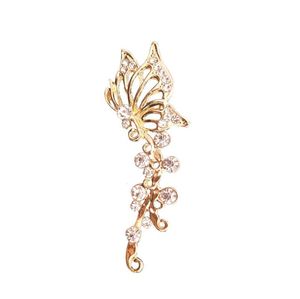 Bohemian NO Piercing Crystal Rhinestone Butterfly Ear Cuff Wrap Stud Clip Earrings For Women Girl Trendy Earrings Jewelry 1 Piece