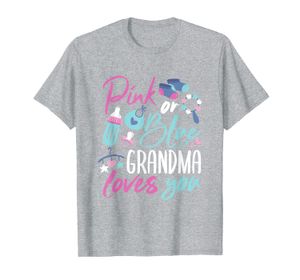 Rosa eller blå mormor älskar dig kön avslöja baby shower dag t shirt