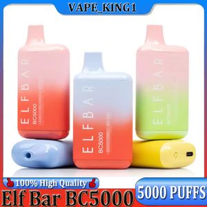 Elf Bar BC5000 Disposable Mesh Coil 24 Colors E Cigarettes Kit 5000 Puffs 13ml 650mAh Rechargeable Vs Elf Bar 1500 3000 4000