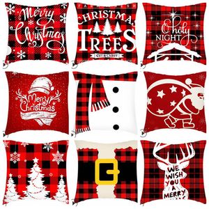 Christmas Pillow Case Cartoons Santa Claus Cushion Cover Plush Sofa Throw Covers Bedding Supplies 20 Designs Optional BT1190