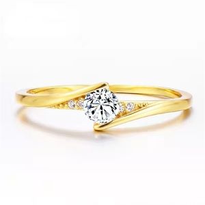 European and American alloy gold round engagement ring men's 211217