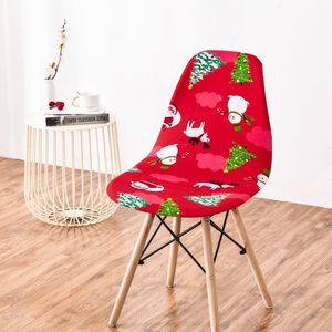 Silla Ovalada al por mayor-Cubiertas de silla Cubierta de Navidad Tapa Elástica Stretch Oval Lounge Desbloqueo Descendientes Desbloqueos para Bodas Banquete
