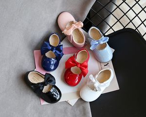 Baby Mädchen schöne Bogen einzelne Schuhe koreanische Prinzessin Leder Tanzschuhe