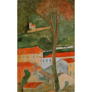Konstgåva oljemålningar av amedeo modigliani landskap handmålade abstrakt konst hög kvalitet