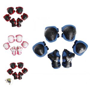 Cycling Helmets Plastic 6Pcs Useful Kids Knee Elbow Wrist Guard Pads Reusable Protective Gears Set Loop Fasteners For Rollerblading