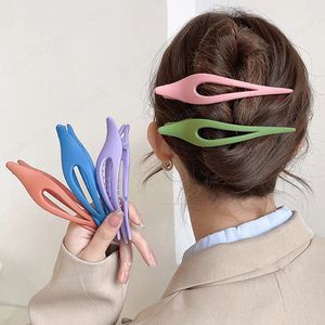 Coréia Grande Tamanho Duckbill Clipe Hairpins Color Sólida Garra Clipes De Garra De Cabeçais Barrettes Moda Meninas Acessórios De Cabelo