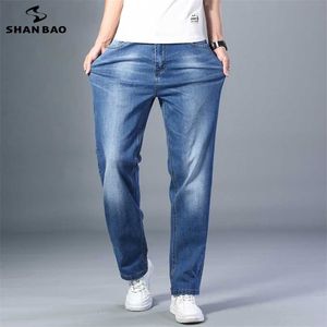 7 Färger Mäns Lätta Straight Loose Jeans Vår / Sommar Varumärke Högkvalitativ Stretch Bekväm Tunna Casual 211108