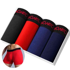 4 Sztuk Solid Color Bielizna Sexy Bokserki Bawełna Dla Męskie Majtki Majtki Marka Mężczyzna Boxershorts Hurtownie Lot Mens Boxer H1214