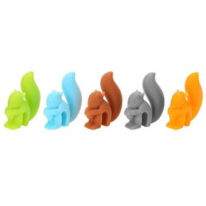 Silicone Tea Infuser Squirrel Device Tea Bag Hanging Snail Mug Cup Clip Label Party New Year Supplies